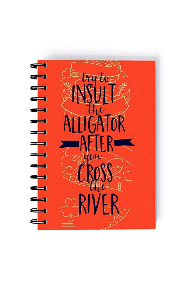 Try To Insult Print Rectangle Spiral A5 Notebook Multicolour