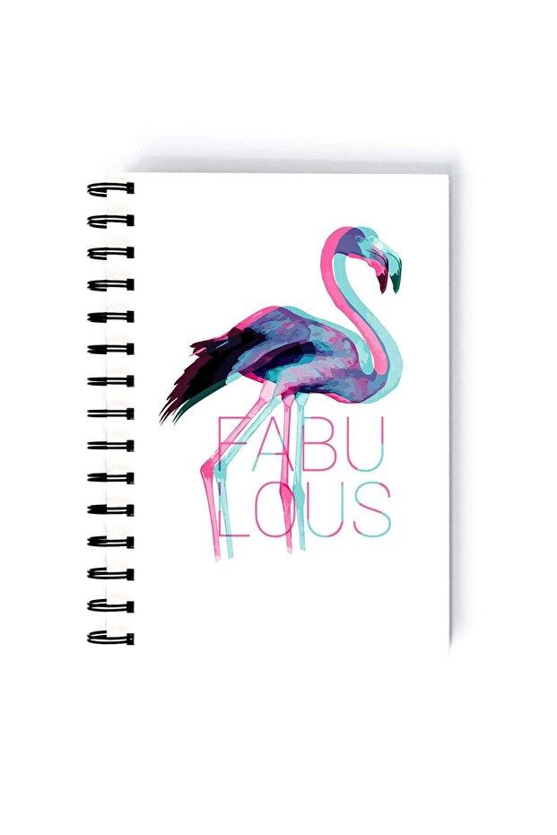 Spiral A5 Notebook Fabulous Inspiration and Motivation White Flamingo