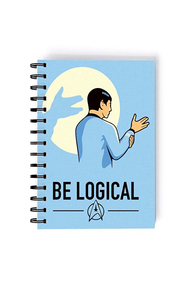 Star Trek Spock Printed Spiral A5 Notebook Black/White/Pink