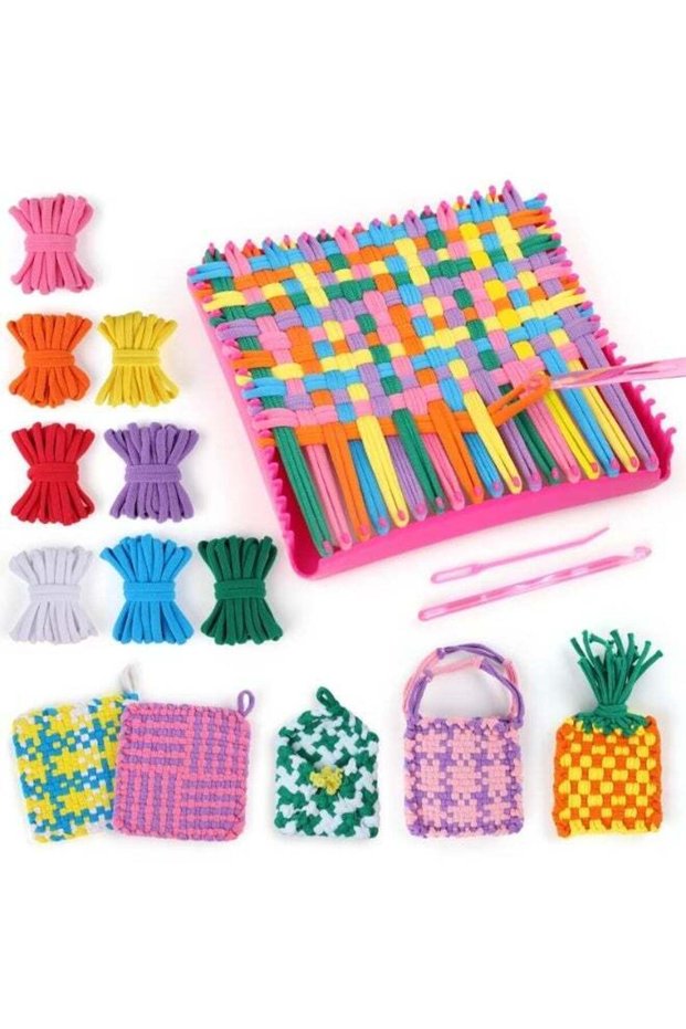 HANNEA® Weaving Loom Kit for Adults, 12 Colors Elastic Rope Weaving Art Knitting kit with Crochet N