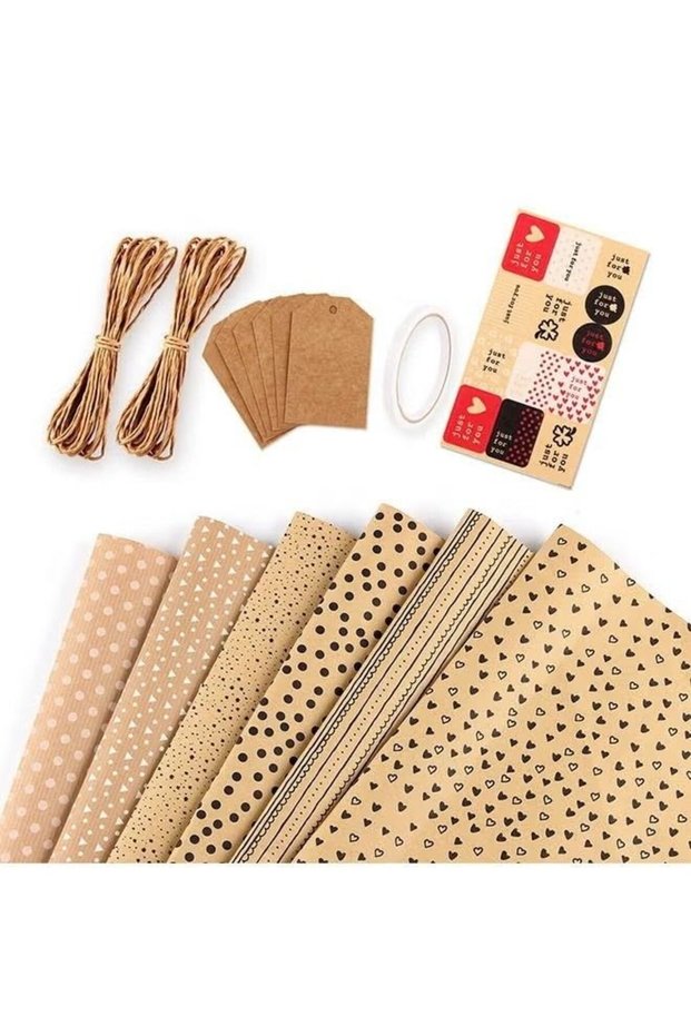 6Pas Gift Box Wrap Set Wrapping Paper Set with Vintage Series Paper for Boys Kids Gift Bundle Per S
