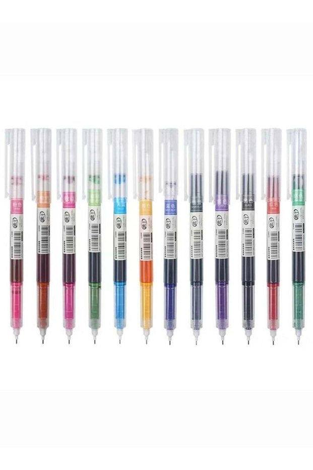 Gel Ink Pens .5mm fine point liquid ink pens Rollerball Pens Smooth Writing for Note taking 12 PCS