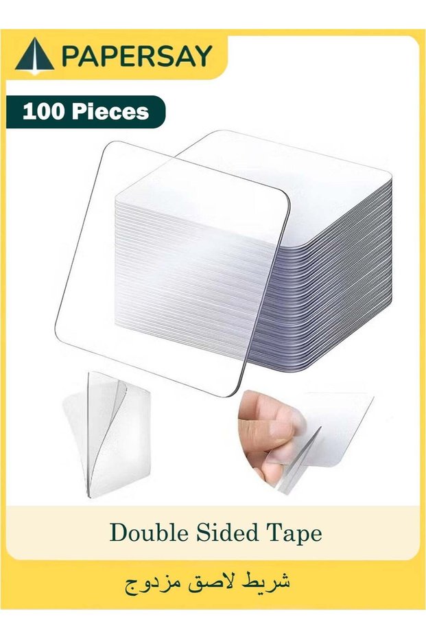 100 PCS Double Sided Tape Heavy Duty, Removable Double Sided Tape for Walls, Suitable for Pasting D
