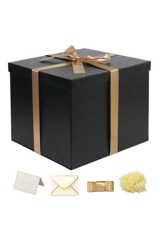 Luxury Black Gift Box,Large Size 30.5x30.5x25.5cm,Gift Packaging Box for Men Women Birthdays Weddin