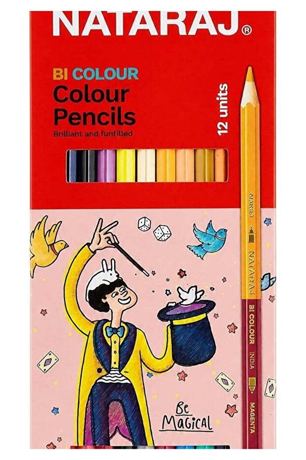 Nataraj Bi-Hex Colour Pencils - 12 Pieces