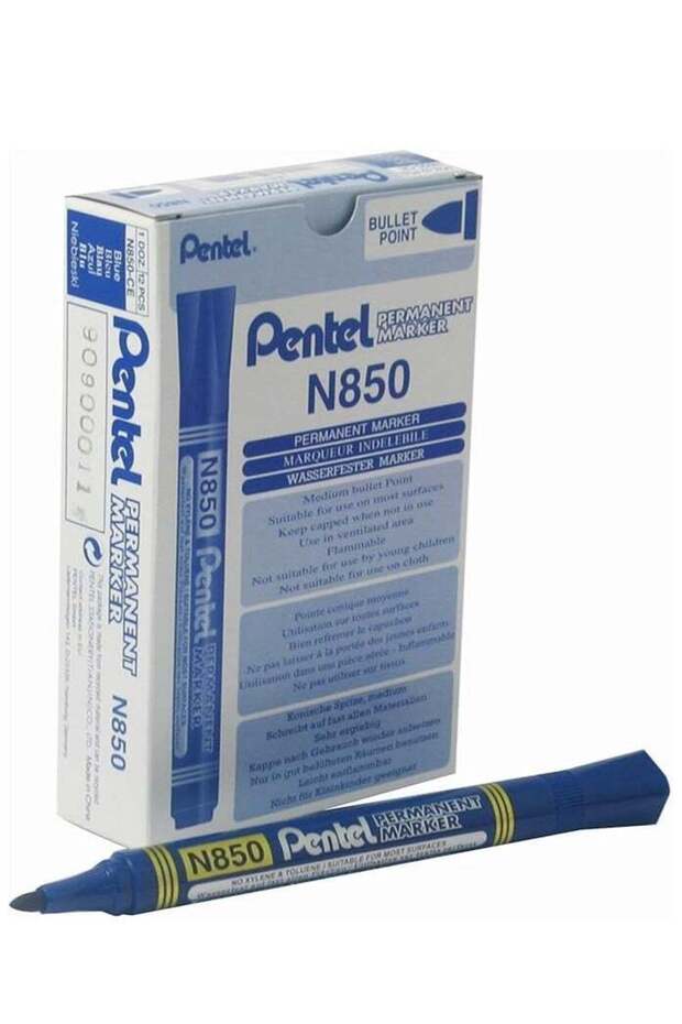 Pentel Bullet Tip Permanent Marker Blue 12 pieces