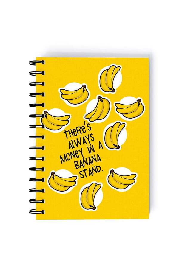 Spiral A5 Notebook Inspirational Quote Motivations Banana Stand Yellow Aesthetics