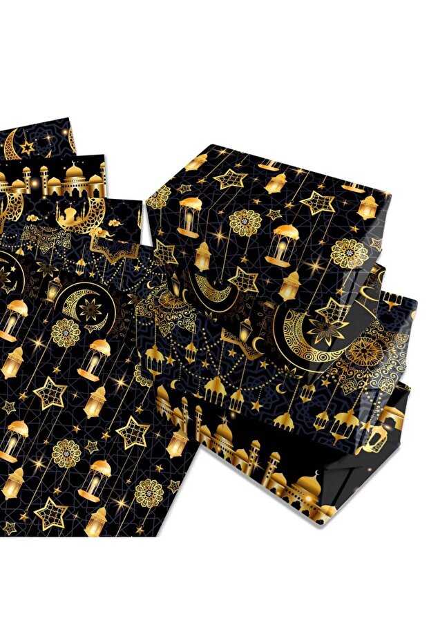 Ramadan Eid Wrapping Paper Set: 12 Sheets Ramadan Decorative Gift Wrap - 6 Styles Moon Star 27'' x