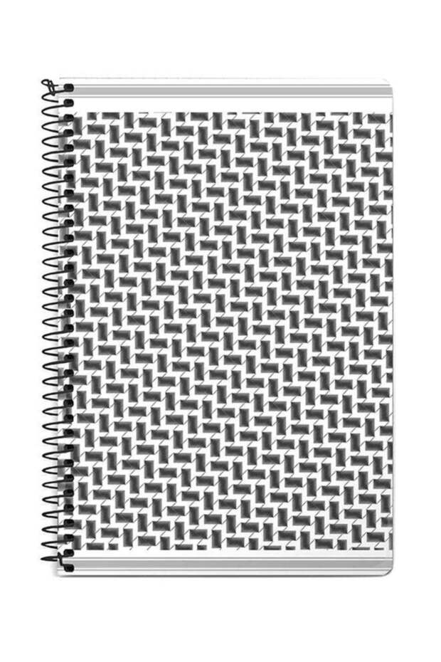 Shemag A5 Spiral Notebook White/Grey