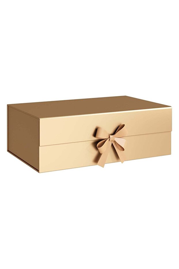 Luxury Magnetic Gift Box, Gold Large Gift Box with Ribbon,Folding Gift Boxes for Presents With Lid,