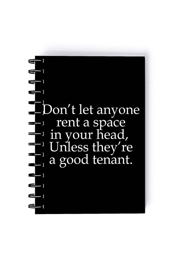 Spiral A4 Notebook Sarcasm and Fun Typography Good Tenant Head Space Black Aesthetics