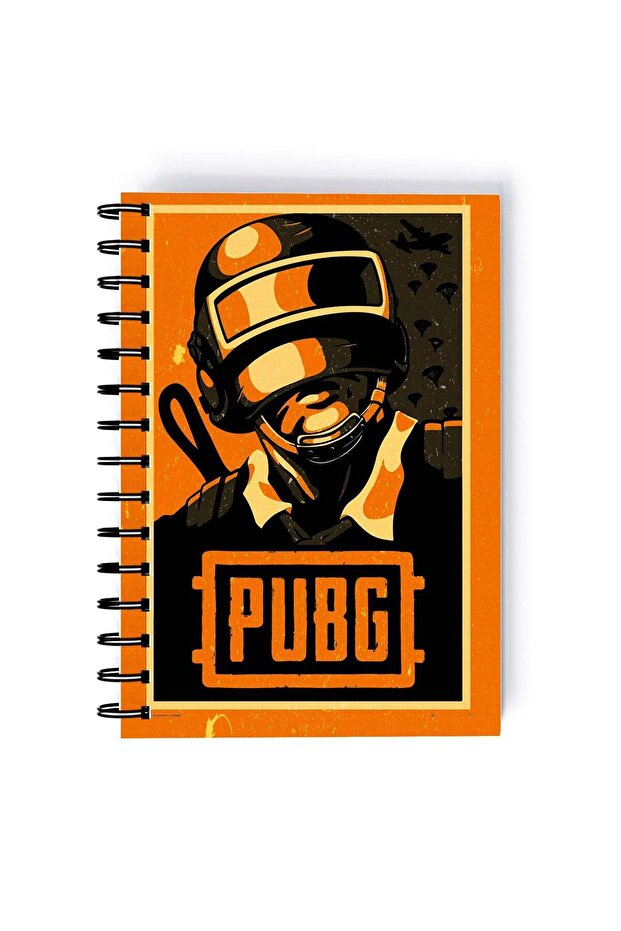 Spiral A5 Notebook PUBG Retro Poster Man Orange