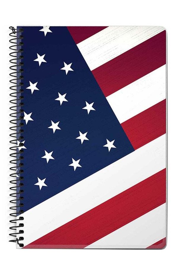 Flag Of Us A5 Spiral Notebook White/Blue/Red