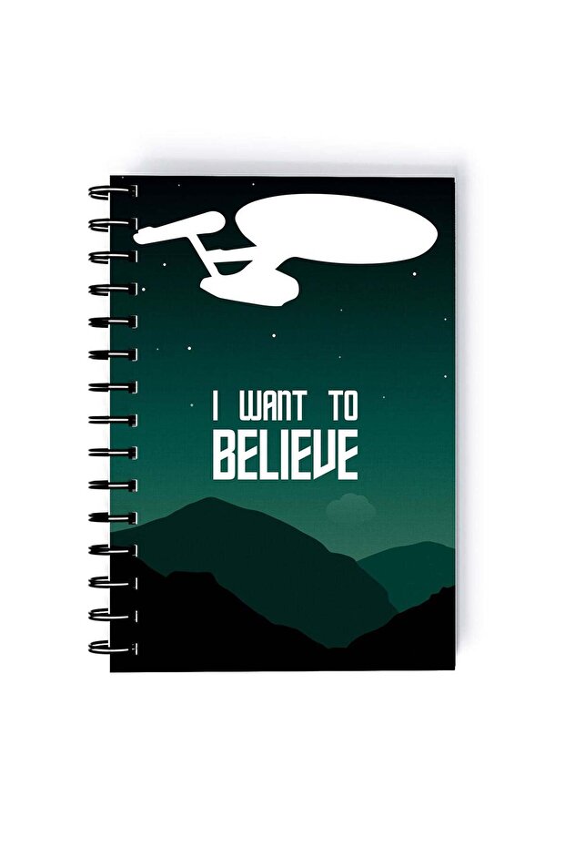 Believe Quote Printed Spiral A5 Notebook White/Green/Black