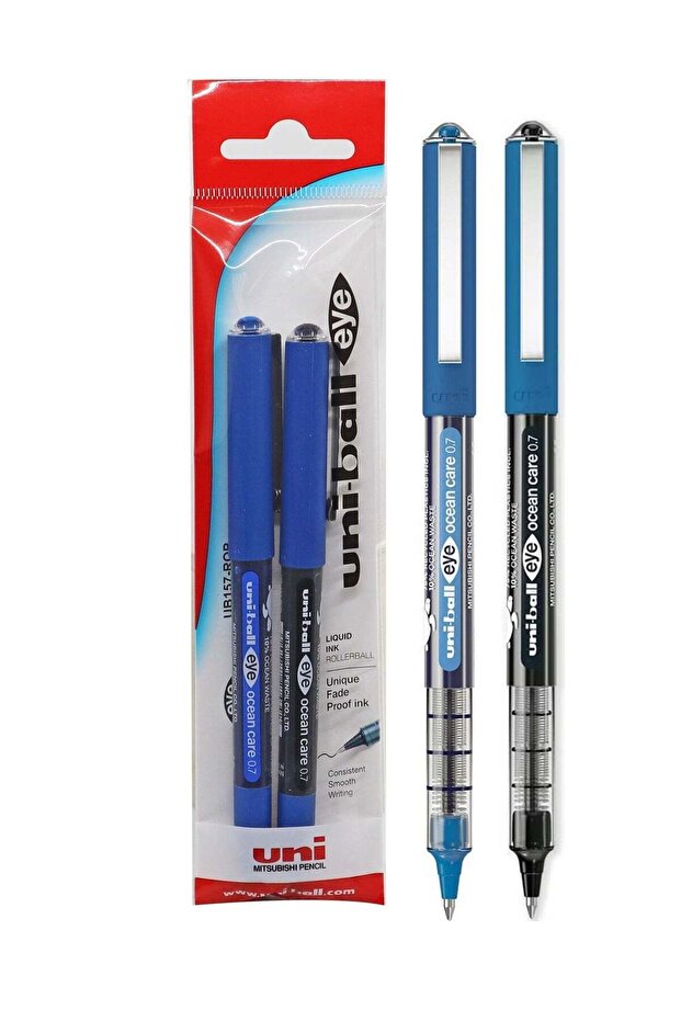 2-Piece Eye Fine Ocean Care Rollerball Pen 0.7mm Tip Multicolour
