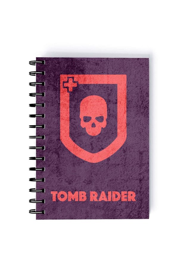 Lara Croft Jungle Adventure Printed Spiral A5 Notebook White/Grey/Black
