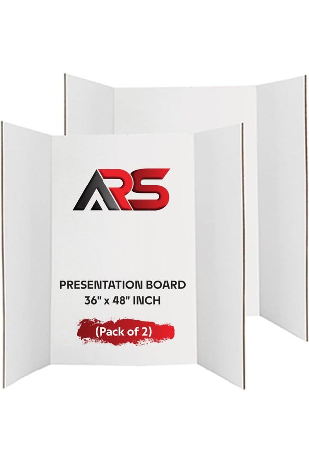 ARS® White Trifold Presentation Board 36" x 48" - Pack of 2