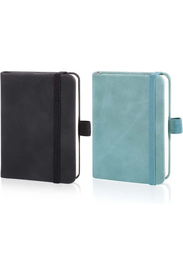 2 Pack Mini Notebooks, 3.15 ×4.33 Inch Pocket Notebook Small Notebooks, Hardcover Pocket Journal Ti