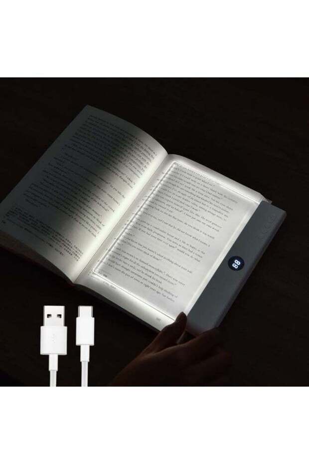 Book Light, Rechargeable Clear LED Flat Reading Light with 3 Colors & Timer, Dimmable Panel Plate L