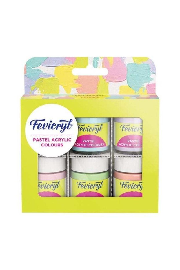 Multi Surface Pastel Acrylic Colours Kit 6 Shades X 15Ml | Ideal For Wood, Glass, Canvas, Metal, Pl