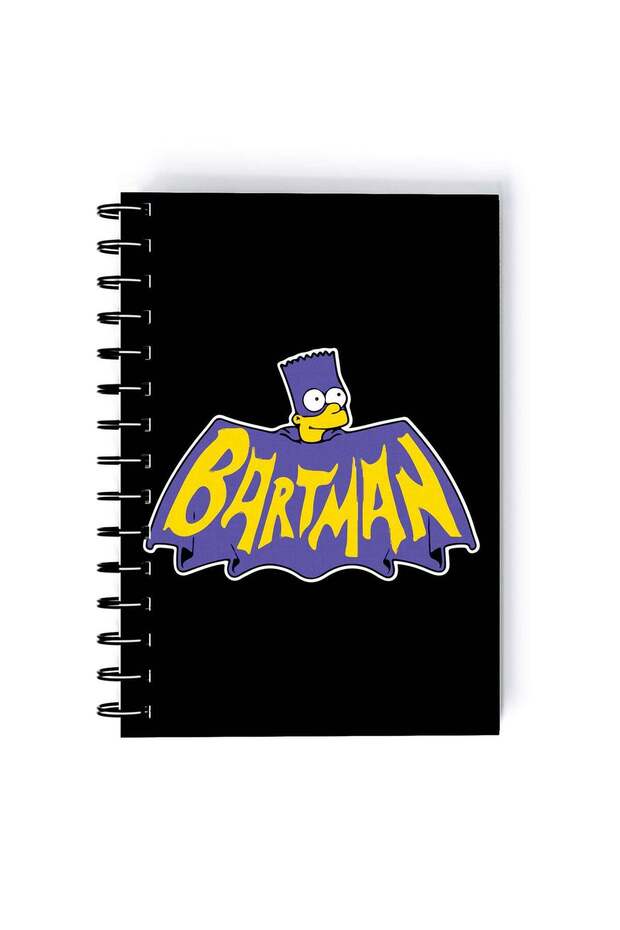 Bartman Bart Simpson Printed Spiral A5 Notebook Black/Purple/Yellow