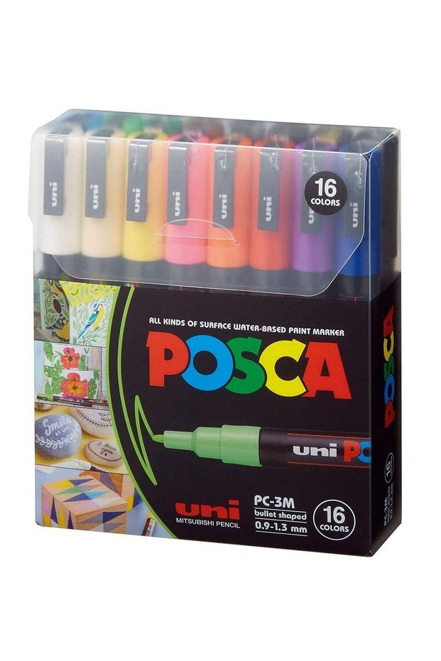16-Piece POSCA Fine Paint Marker Multicolour