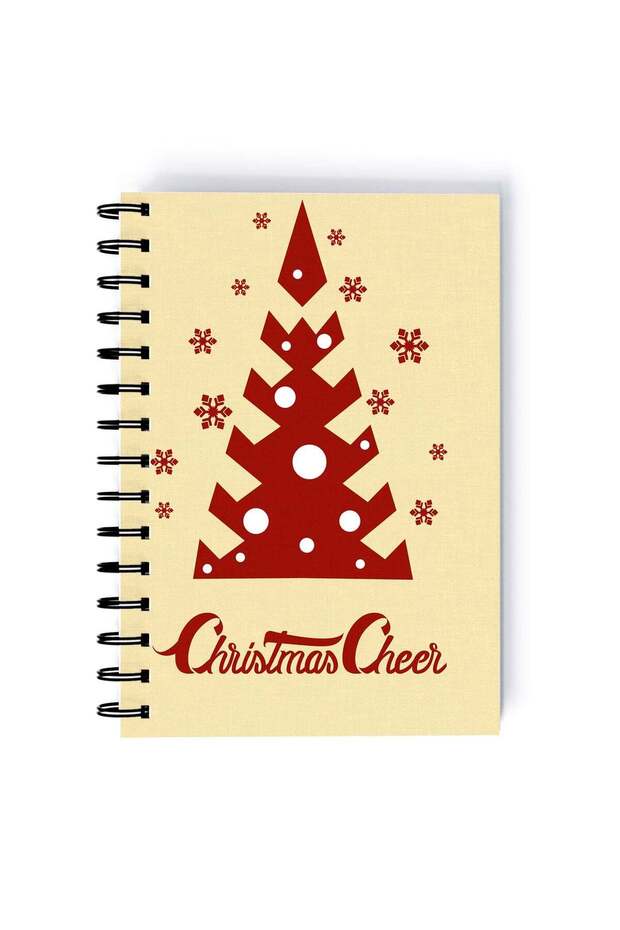 Spiral A5 Notebook Red Gift Christmas Beige