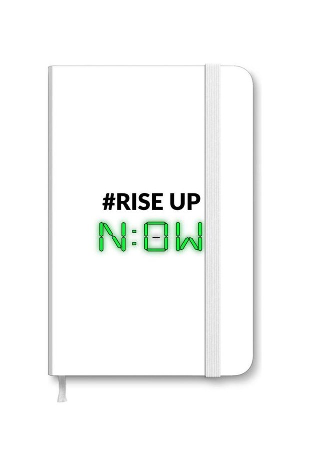 Designer A5 Thick Hardcover Notebook - Rise Up White