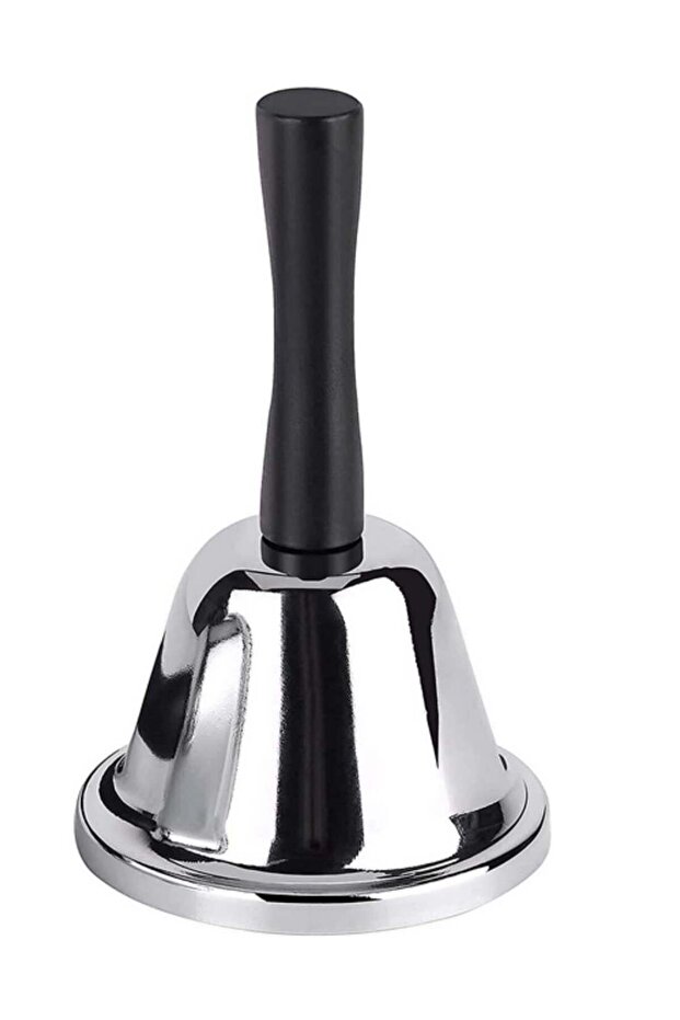 1PC Silver Steel Hand Bell Light and Portable for Reception Dinner Party Shop Hotel School Restaura