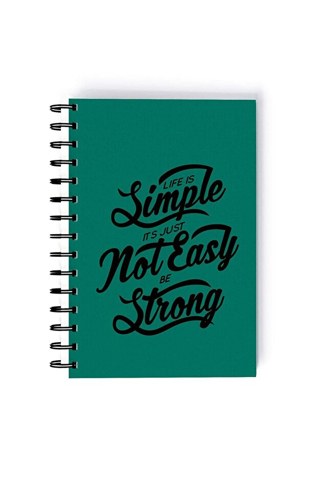 Spiral A5 Notebook Typography Motivation and Inspirational Quote Strong Quote Green Aesthetic