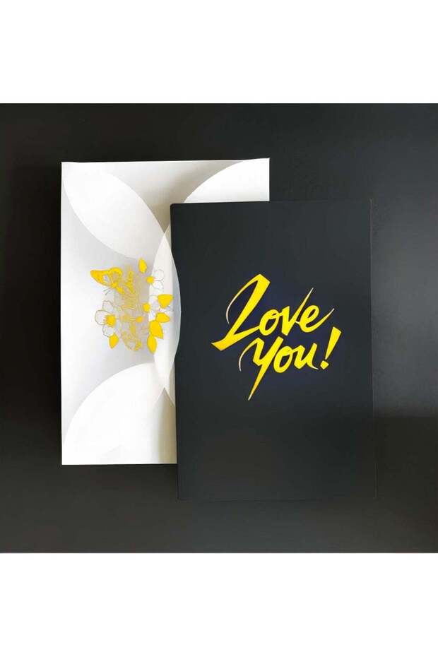 Luxury Mysterious Black I Love You Card Valentines Day Gifts, Romantic Valentines Day Card With En