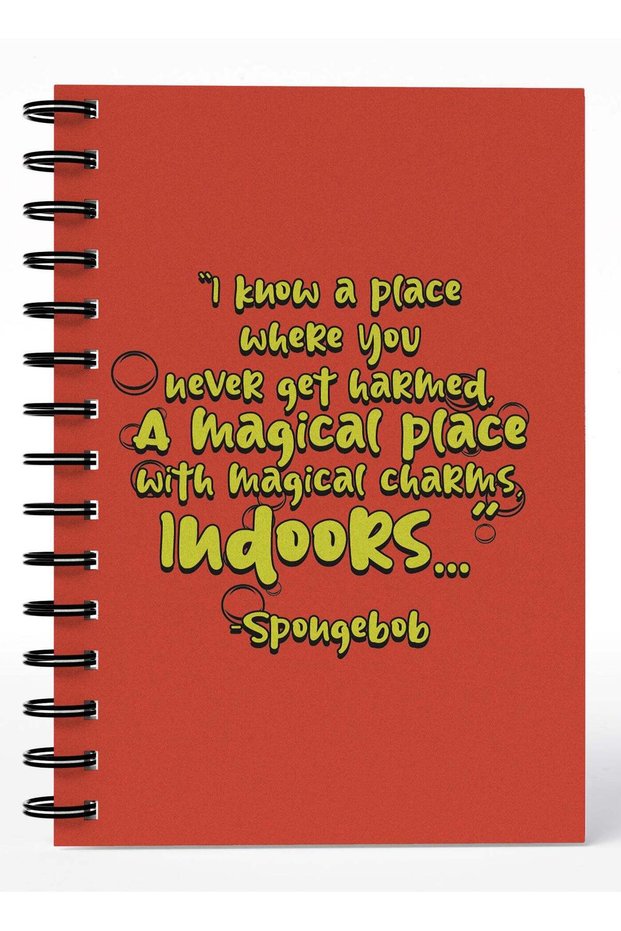Wirebound Spiral Notebook I Know A Place Spongebob Quote Lined Writing Journal
