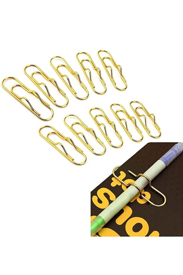 10 Pcs Metal Pen Holder Clip Paper Clip Stationery Tool for Notebook Journals