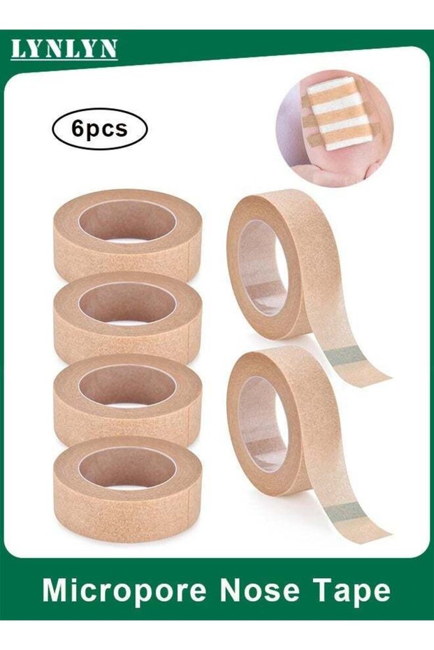 6 Rolls Micropore Paper Tape, 0.5" × 10 Yds Each, Breathable Non-Woven Adhesive Tape for Sensitive
