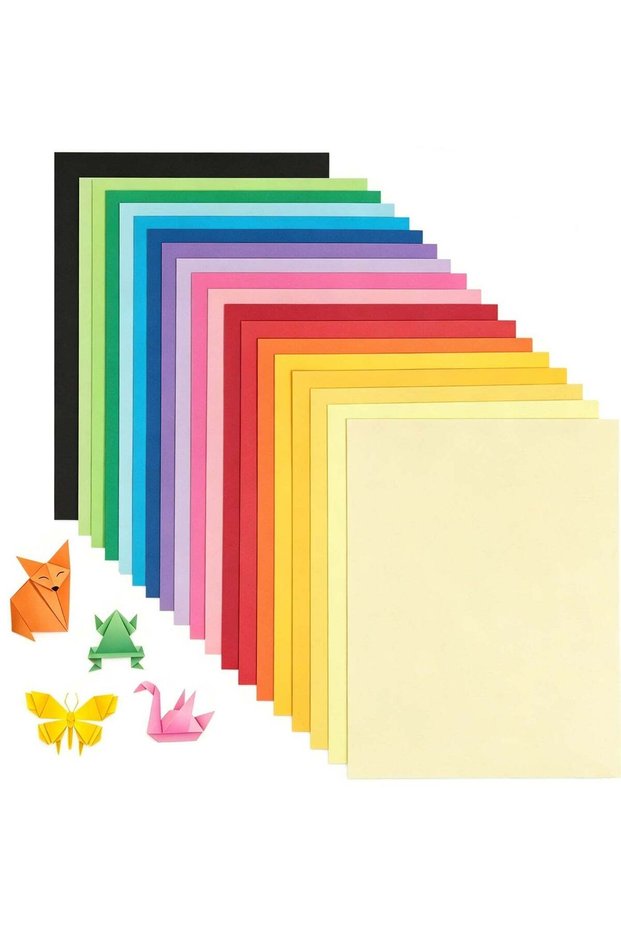A4 Coloured Origami Paper 180 Sheets, 20 Bright Colors Folding Paper 80gsm Double-Sided Colorful DI