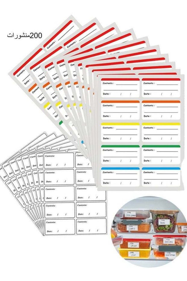 200 Posts Waterproof Food Labels Stickers Freezer Labels for Food Storage,Easy Peel Off,Long-Lastin