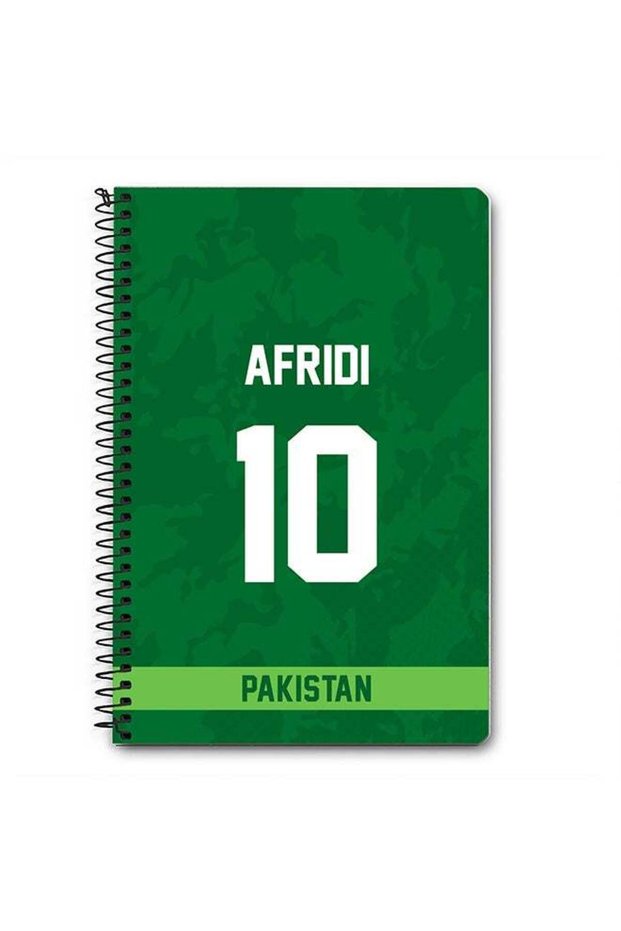 Designer A5 Spiral Notebook Memo Notepad Journal Player - AFRIDI, Jersey Number -10