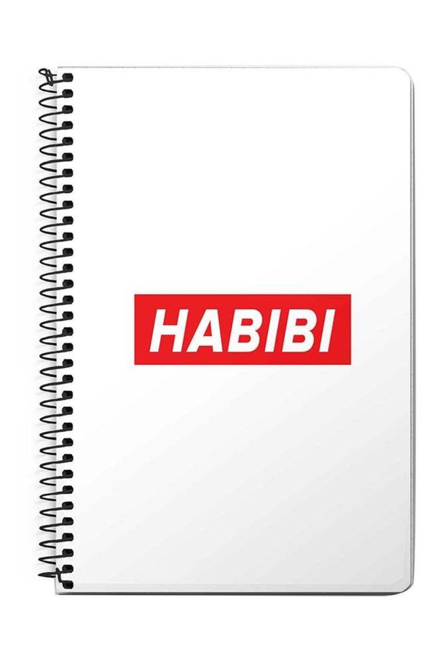 Habibi A5 Spiral Notebook White/Red