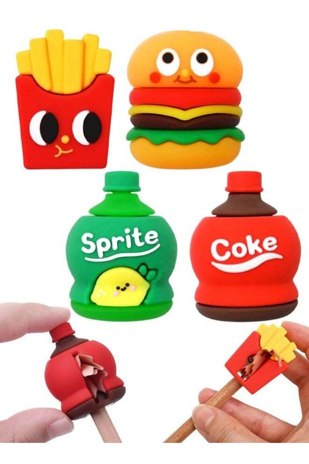 4 PCS Cute Pencil Sharpeners, Fun Pencil Sharpener For Kids, Handheld Pencil Sharpeners, Small Stat