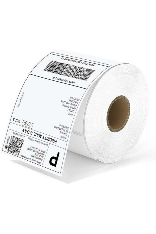4x6 Inch Direct Thermal Labels, Thermal Shipping Labels With Perforated, 500 Labels 1 Roll 100mm*15