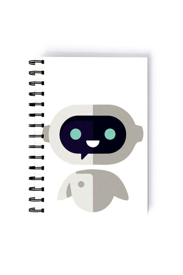 Wall E Robotics Printed Spiral A5 Notebook Yellow/Brown/Black