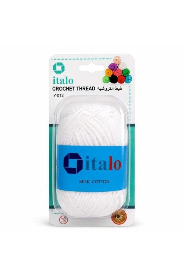 Italo White Milk Cotton Crochet Thread- White