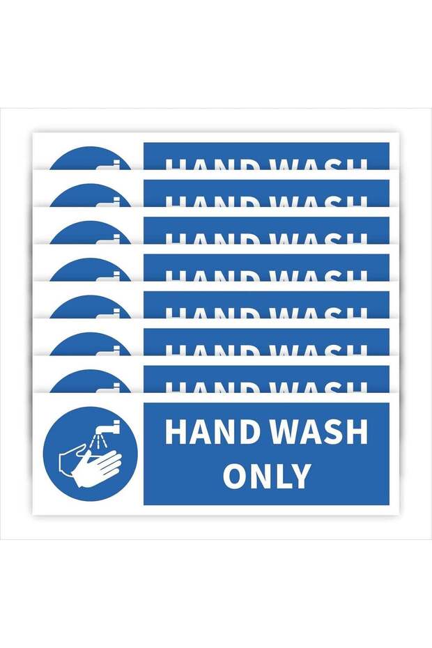 Hand Wash Only Signs, Safety Warning Signage, High-Tack Self Adhesive Vinyl, Waterproof Sticker Sti