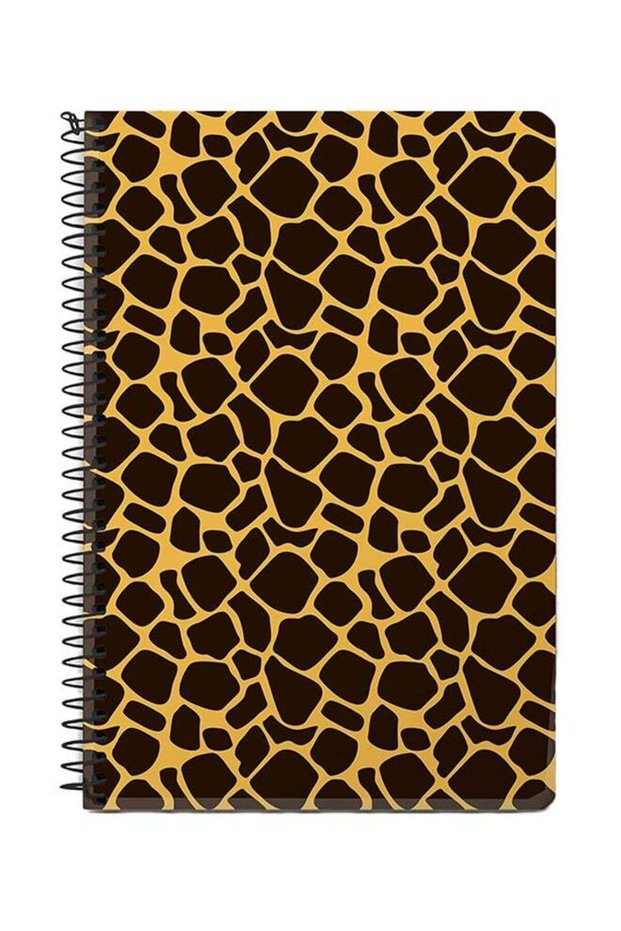 Giraffe Skin Print A5 Spiral Notebook Brown/Yellow