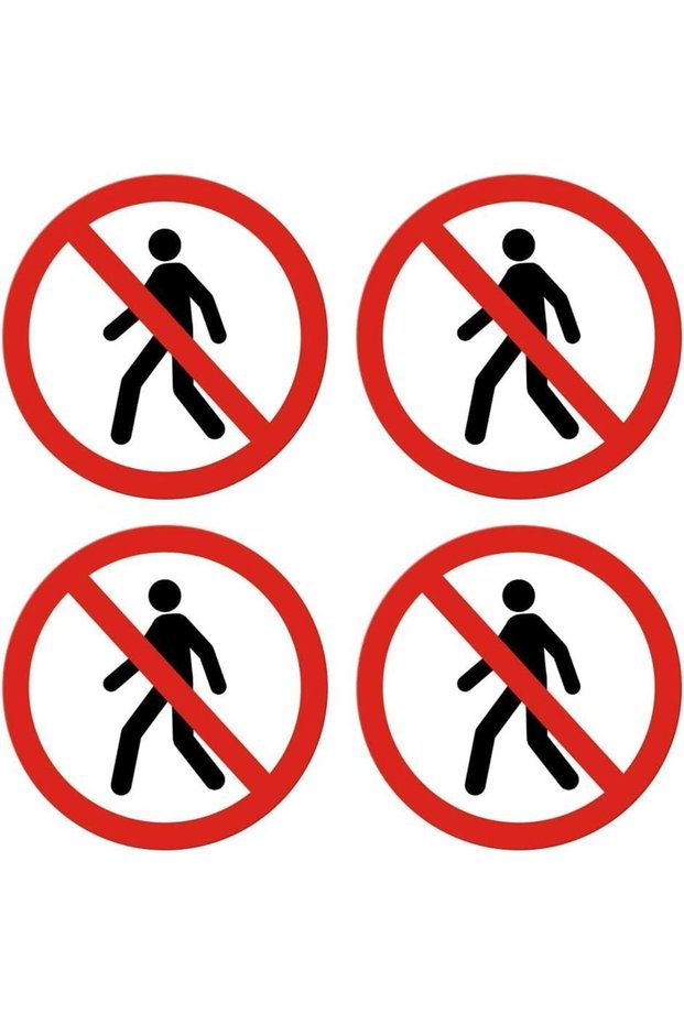 ARS® No Trespassing/No Pedestrians Warning Sign Self Adhesive Peel and Stick Vinyl Decal - 3.94 inc