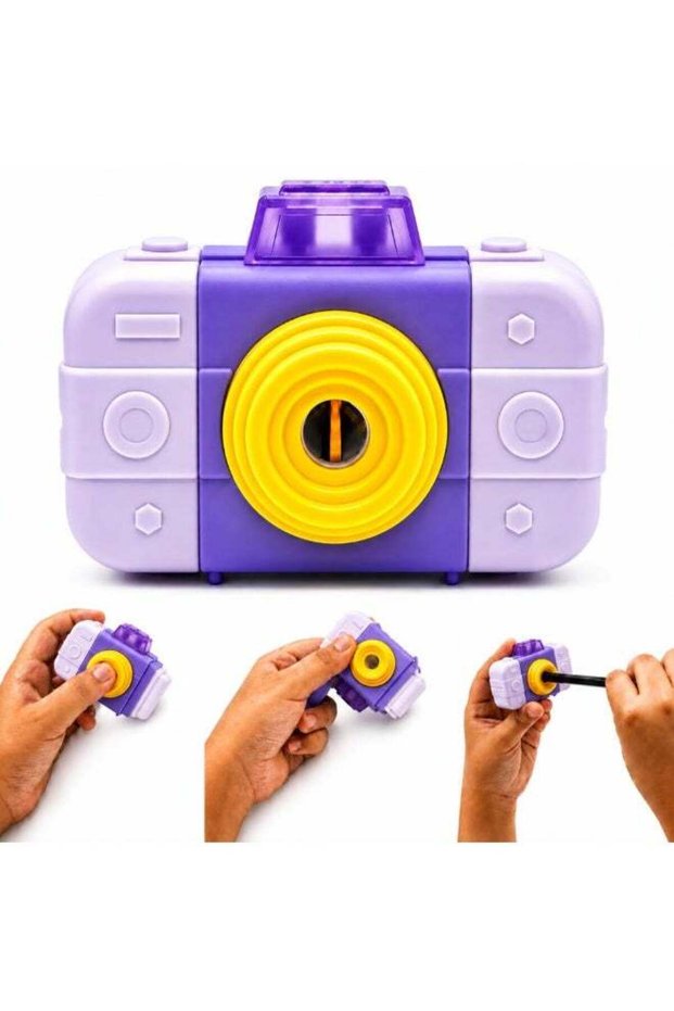 Camera Pencil Sharpener with Eraser, 2-in-1 Camera-Shaped Pencil Sharpener and Eraser, Cute Station