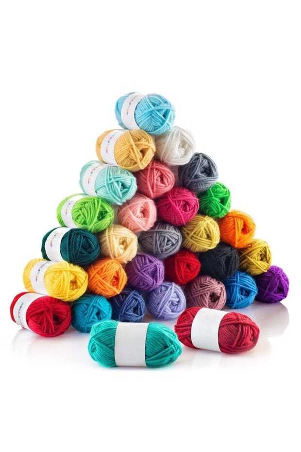 30-Piece 10g Acrylic Yarn Skeins Soft Yarn for Crocheting and Knitting Craft Project Assorted Start