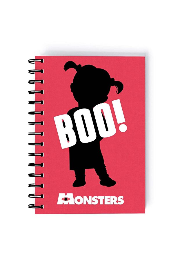 Boo Printed Spiral A5 Notebook Pink/Brown/White
