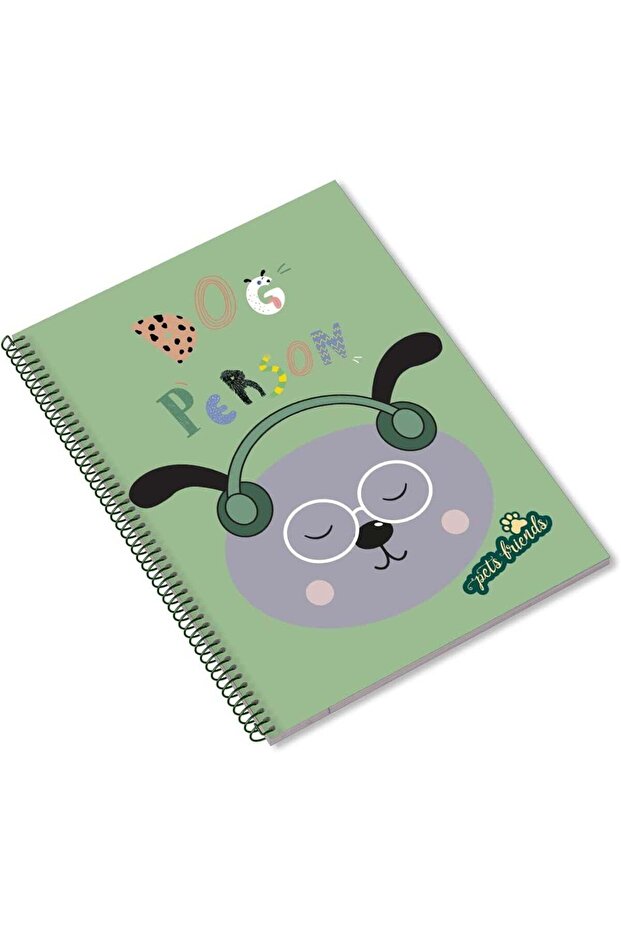 1-Piece A4 Size Spiral Notebook Dog Person Design Assorted Colours