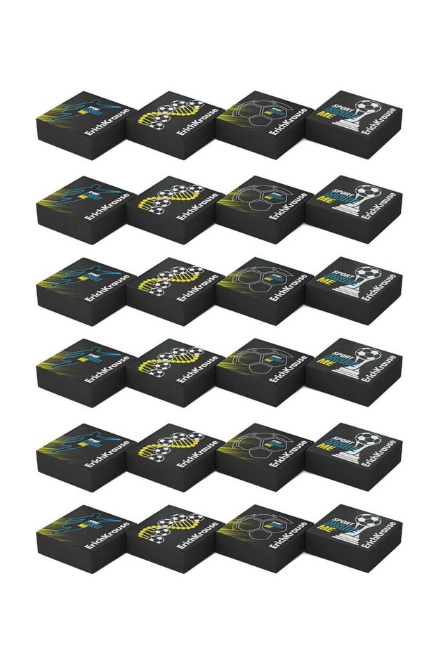24-Piece Football Themed Black Pencil Eraser